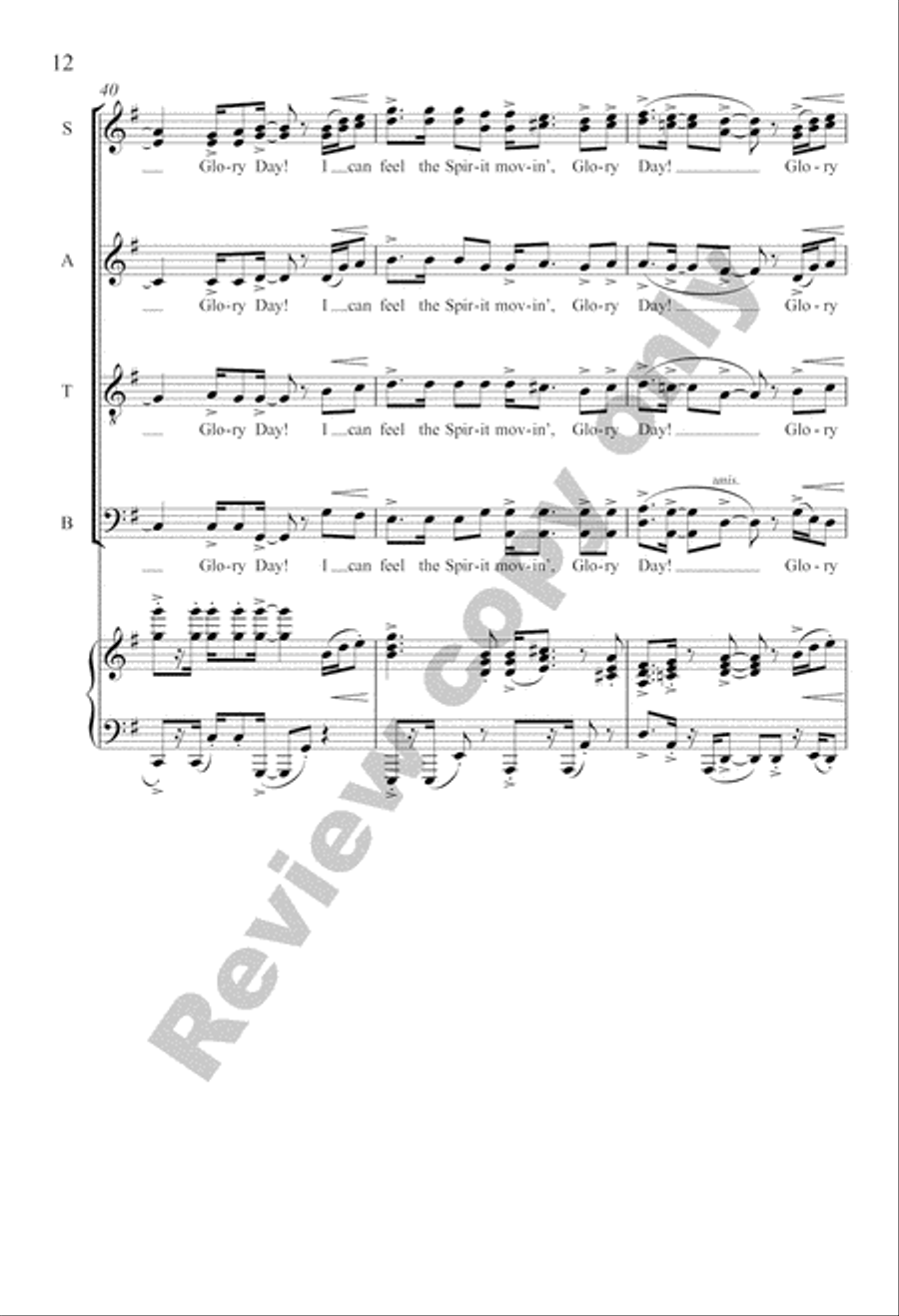 Three Gospel Choruses Divisi scores gallery preview page 31