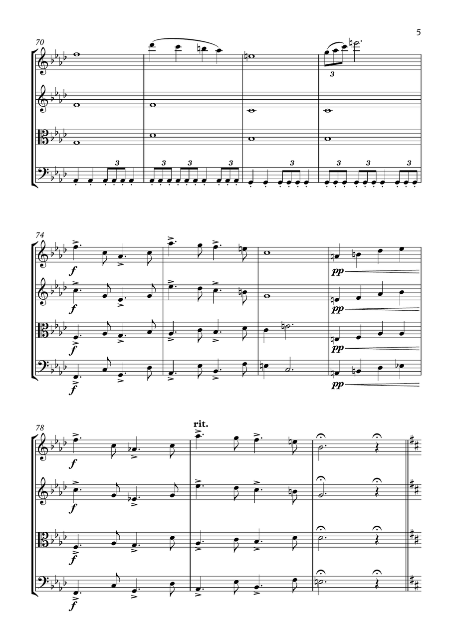 Moon City for string quartet String Quartet scores gallery preview page 6
