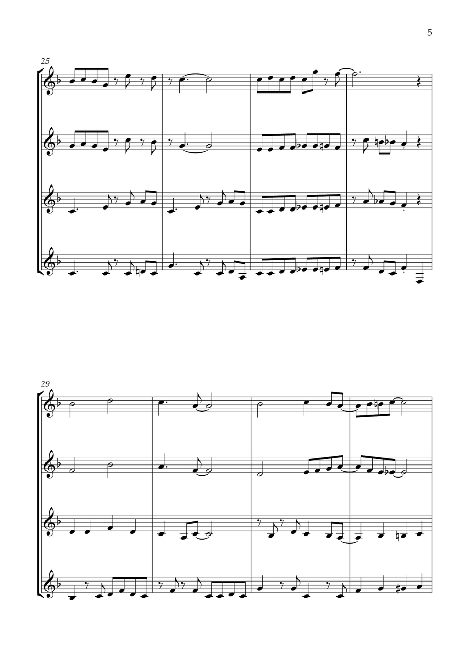 Rudolph The Red-nosed Reindeer Clarinet Quartet scores gallery preview page 5