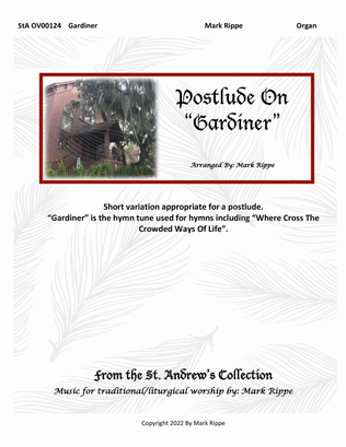 Book cover for Postlude On Gardiner (StA OV00124)