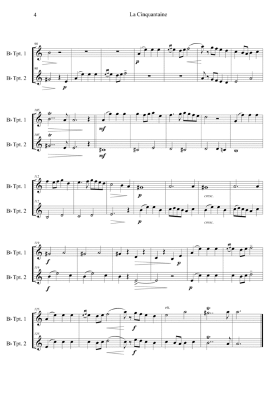 La Cinquantaine (in g minor) Brass Duet scores gallery preview page 4