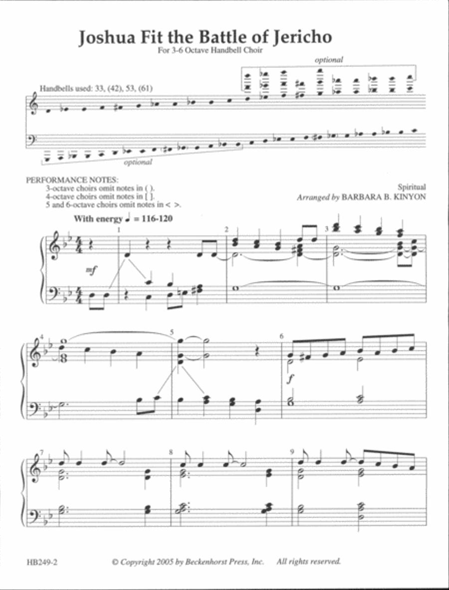 Joshua Fit the Battle of Jericho - Kinyon 5-Octaves scores gallery preview page 2