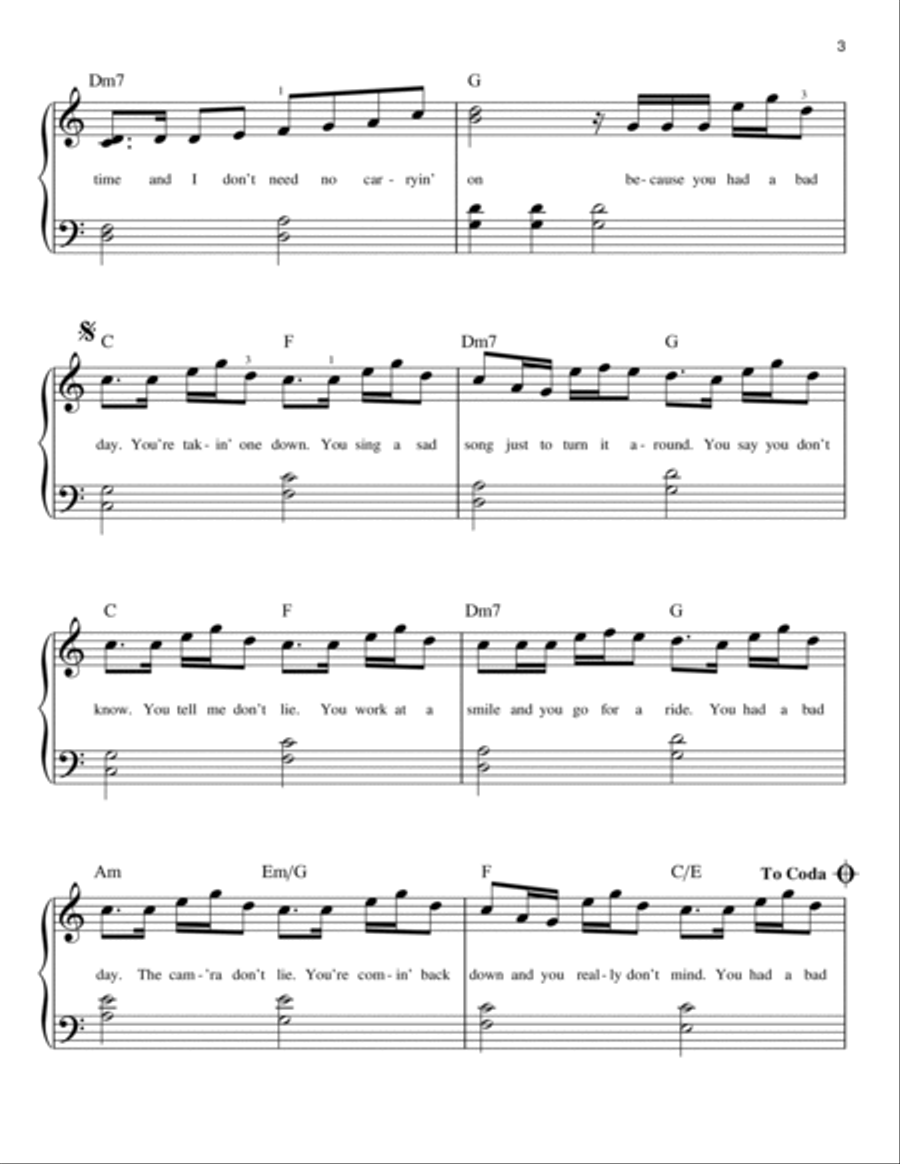 Bad Day Easy Piano scores gallery preview page 3
