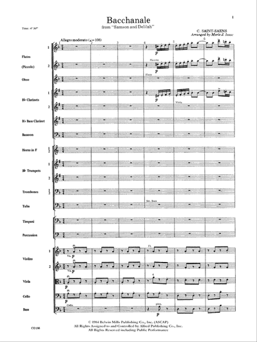 Bacchanale from Samson and Delilah: Score Full Orchestra scores gallery preview page 3
