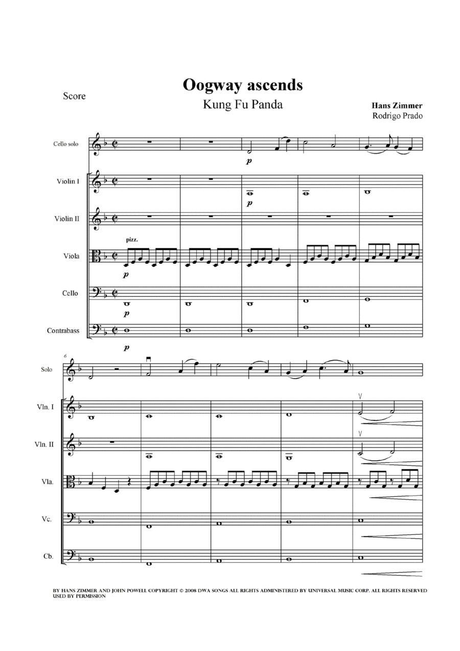 Oogway Ascends String Orchestra scores gallery preview page 1