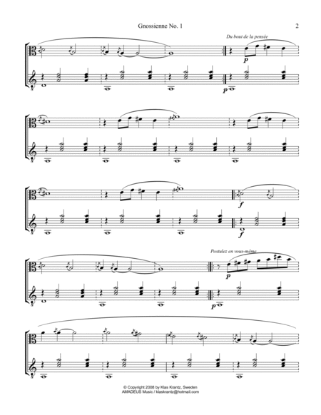 Gnossienne (1,2,3+5) for for viola and guitar image number null