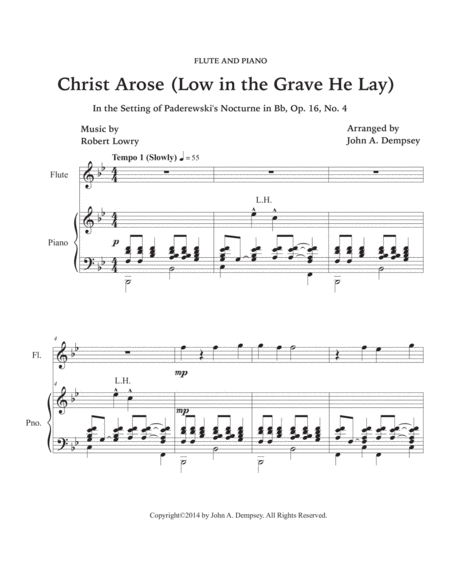 Christ Arose (Low in the Grave He Lay): Flute and Piano