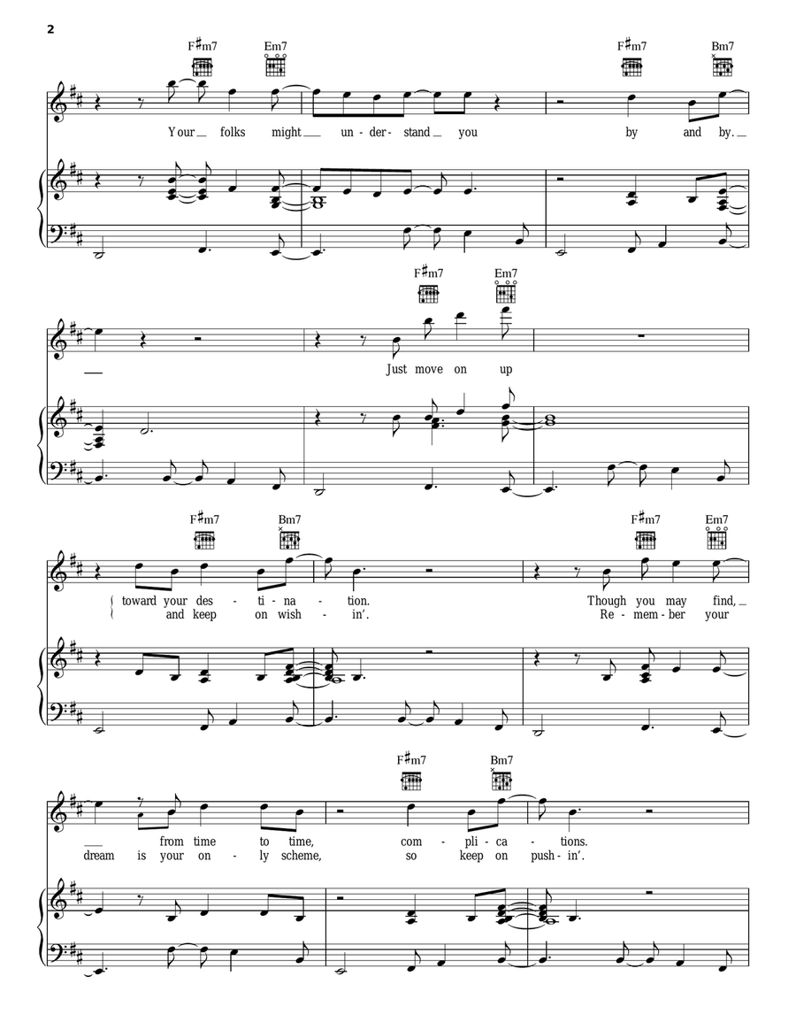 Move On Up Piano, Vocal, Guitar scores gallery preview page 2