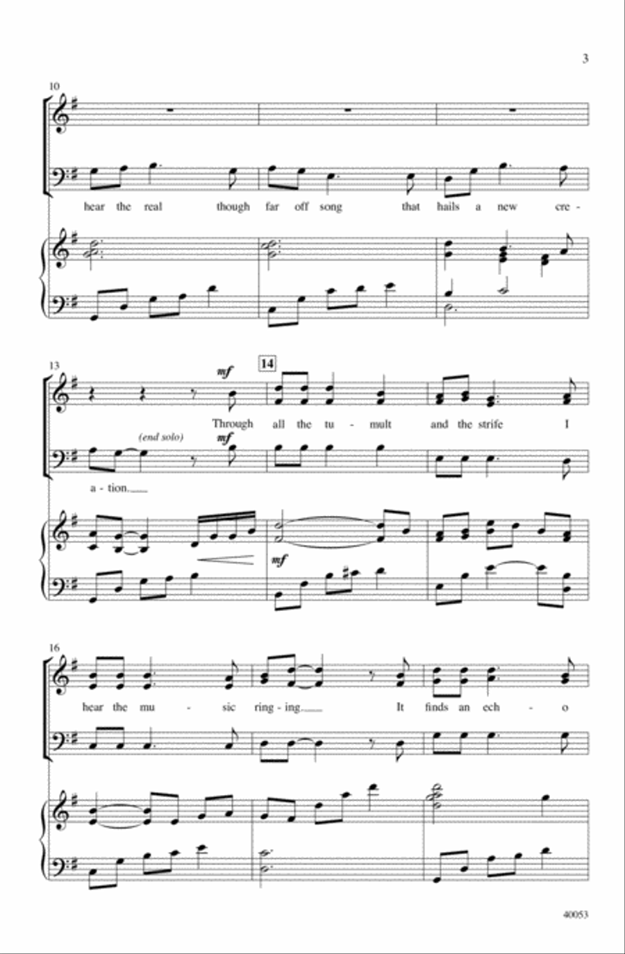 How Can I Keep from Singing? Choir scores gallery preview page 2