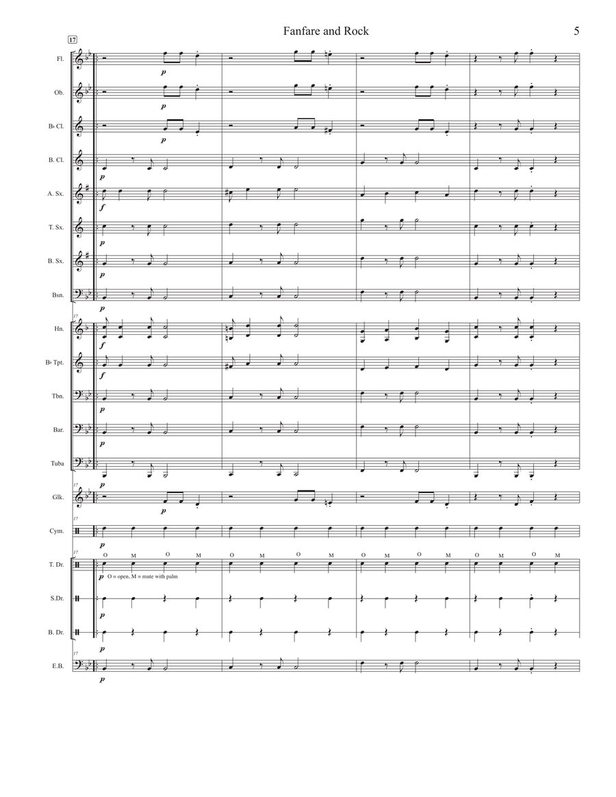 Fanfare and Rock For Beginner Concert Band Concert Band scores gallery preview page 6