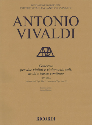 Book cover for Concerto G Minor, RV 578a, Op. 3, No. 2