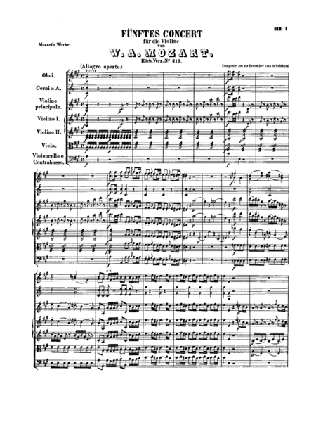 Adagio for Violin and Piano K. 219, Rondos, K. 269, K. 373, Concertone, K. 190