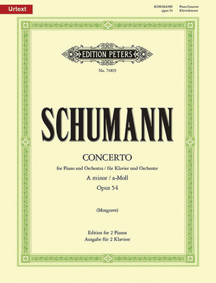 Book cover for Piano Concerto in A minor Op. 54 (Edition for 2 Pianos)