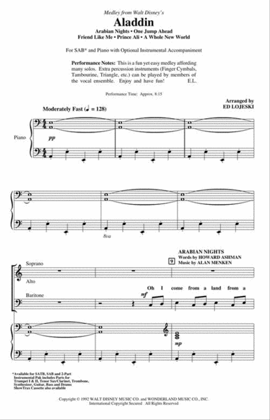 Aladdin (Medley) Aladdin (Medley) 3-Part scores gallery preview page 3