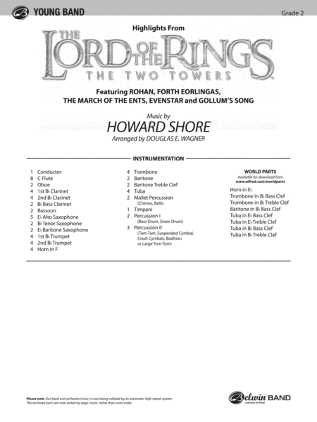 The Lord of the Rings: The Two Towers, Highlights from: Score