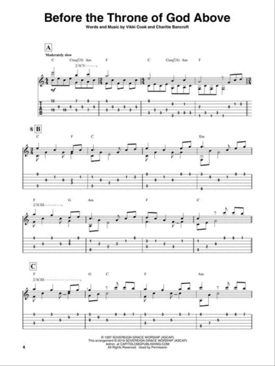 Worship Solos for Fingerstyle Guitar Fingerpicking Guitar scores gallery preview page 5