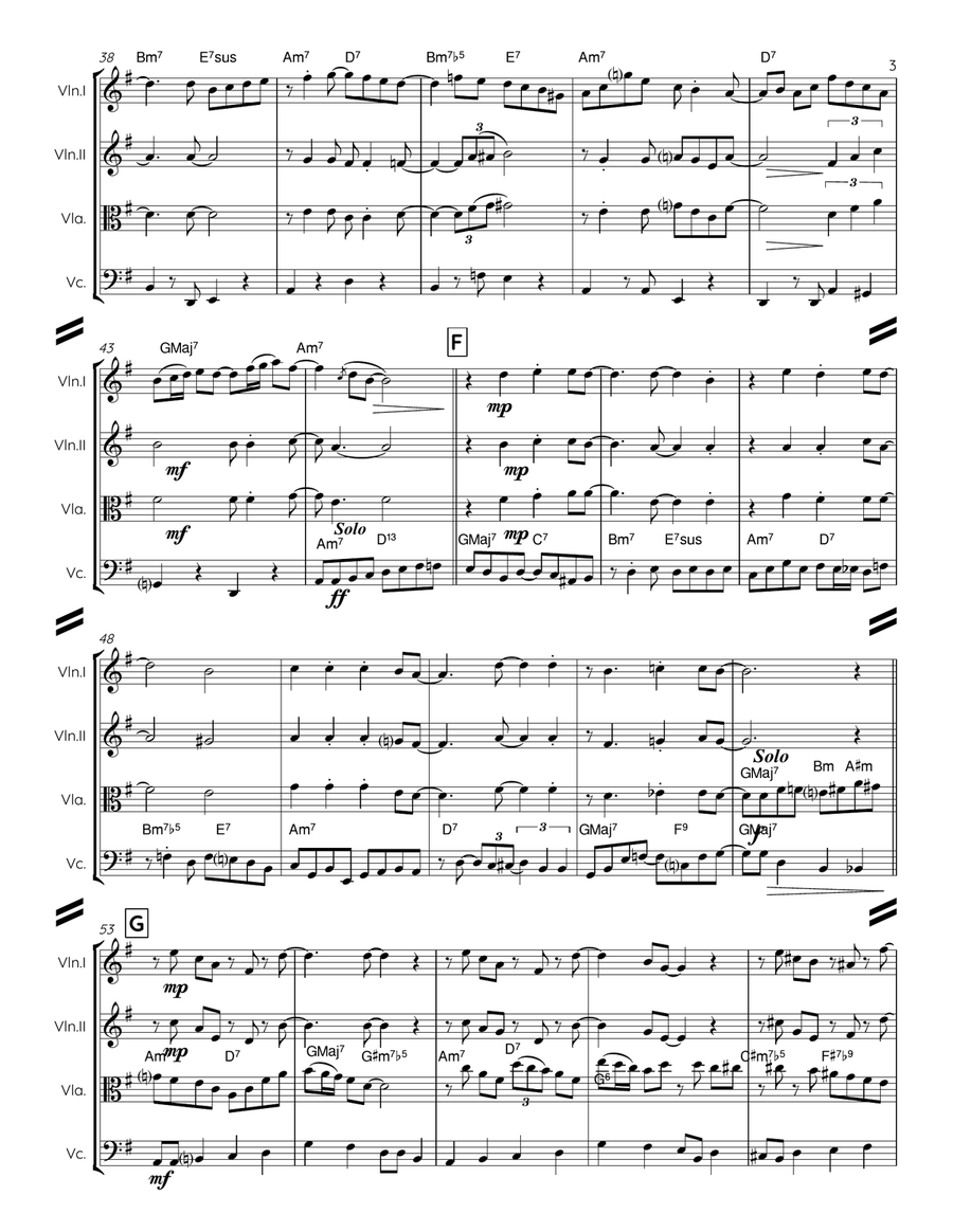 Teach Me Tonight String Quartet scores gallery preview page 4