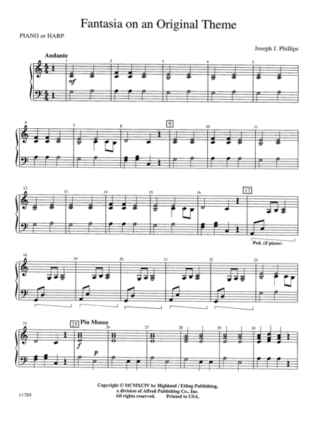 Fantasia on an Original Theme: Piano Accompaniment