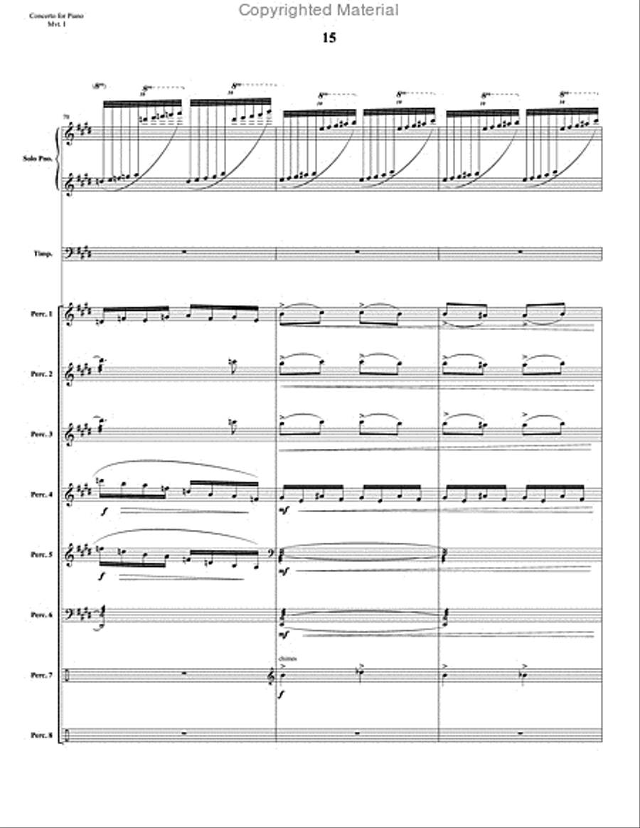 Concerto for Piano and Percussion Orchestra Percussion Ensemble scores gallery preview page 37