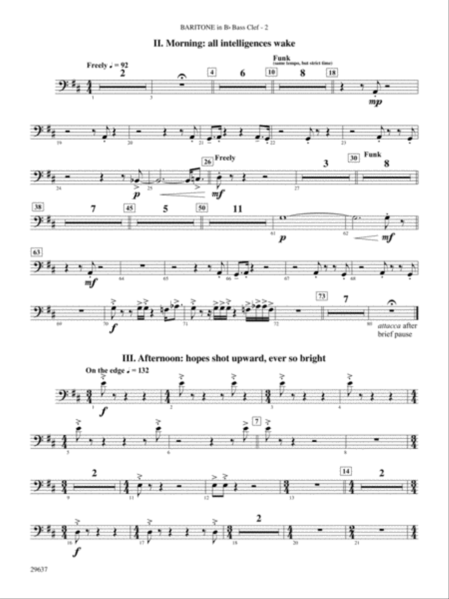 Day Dreams: (World Part) B-flat Baritone B.C. Concert Band scores gallery preview page 2