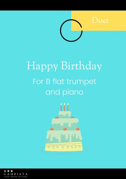 Happy Birthday - For B flat trumpet (solo) and piano (Easy/Beginner) image number null