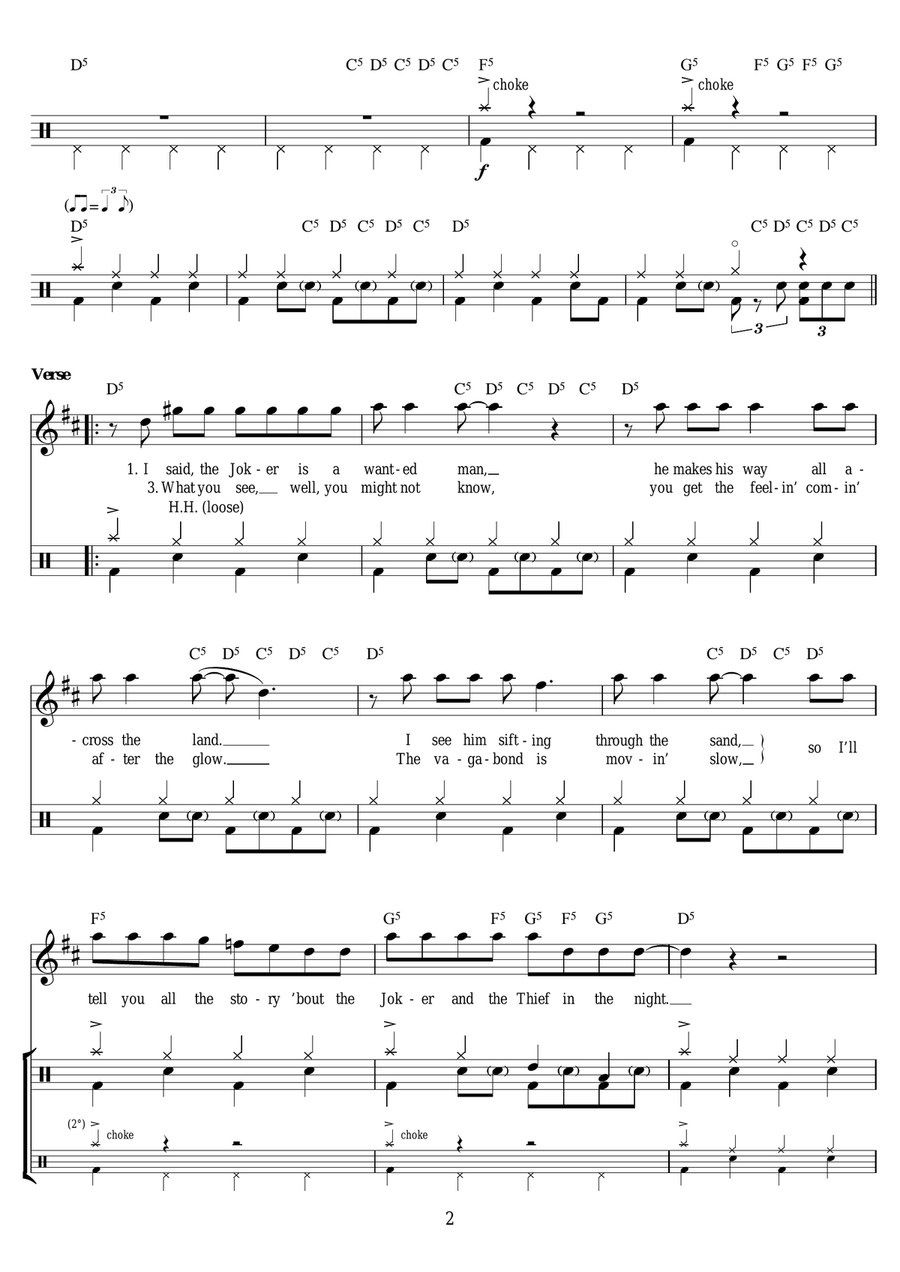 Joker and The Thief Drum Set scores gallery preview page 2