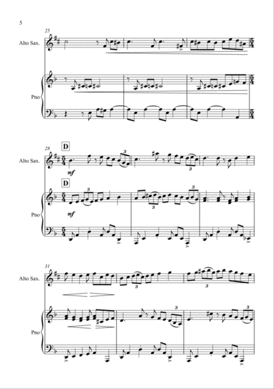 Fur Elise - a Jazz Arrangement for Alto Saxophone and Piano Fur Elise - a Jazz Arrangement for Alto Saxophone and Piano Alto Saxophone scores gallery preview page 6