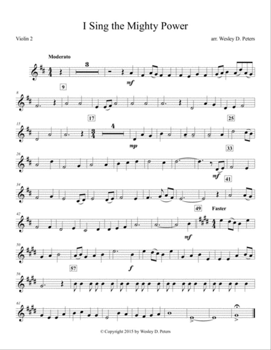 I Sing the Mighty Power of God (String Quartet) String Quartet scores gallery preview page 3