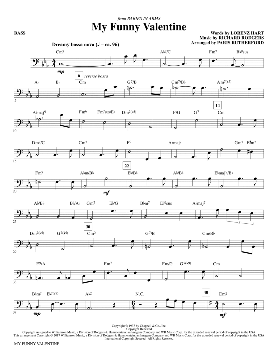 My Funny Valentine - Bass Choir scores gallery preview page 1