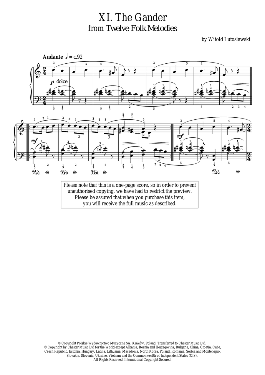 The Gander The Gander Piano Solo scores gallery preview page 1
