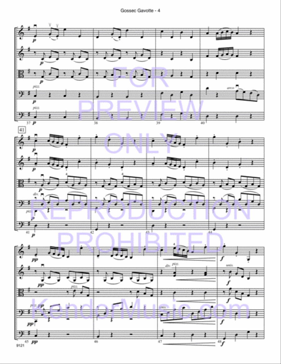 Gossec Gavotte (Score) String Orchestra scores gallery preview page 5