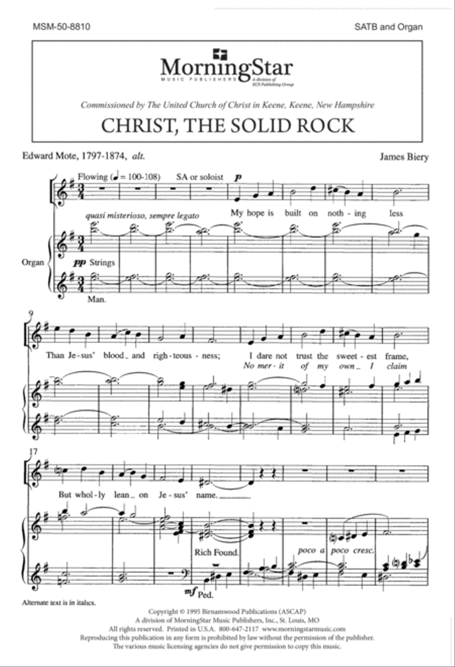 Christ, the Solid Rock 4-Part scores gallery preview page 2