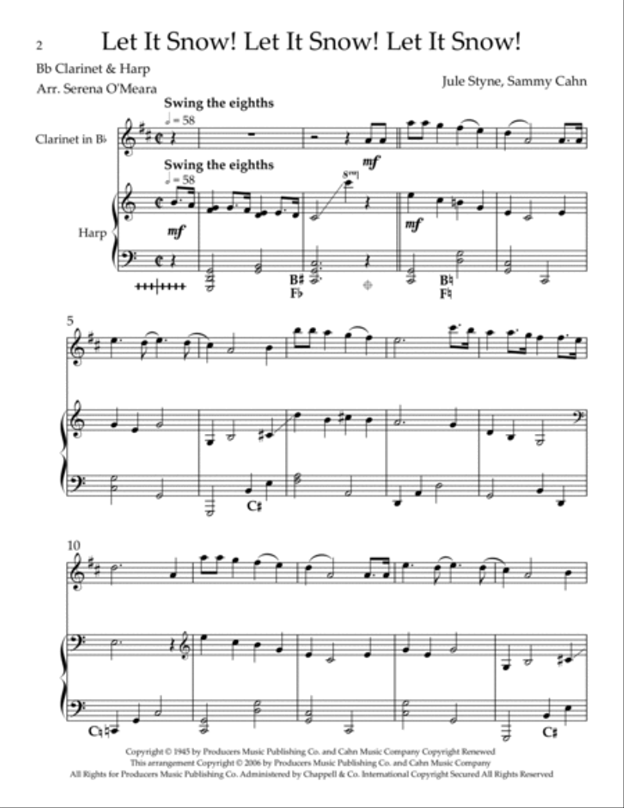 Let It Snow! Let It Snow! Let It Snow! B-Flat Clarinet scores gallery preview page 2
