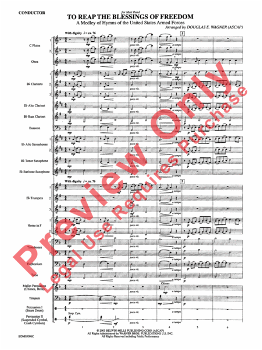 To Reap the Blessings of Freedom Concert Band scores gallery preview page 3