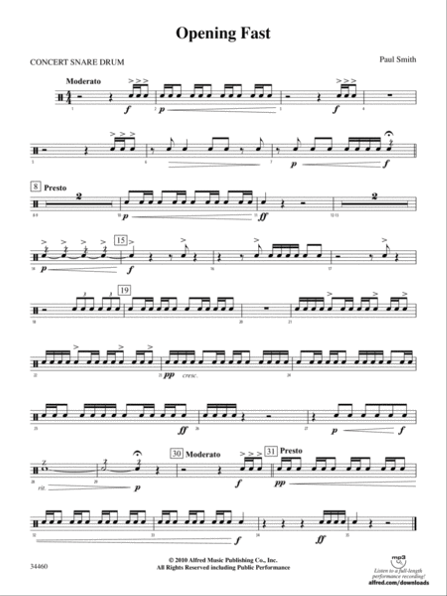 OPENING FAST/PERC ENS: 1st Percussion Percussion Ensemble scores gallery preview page 1
