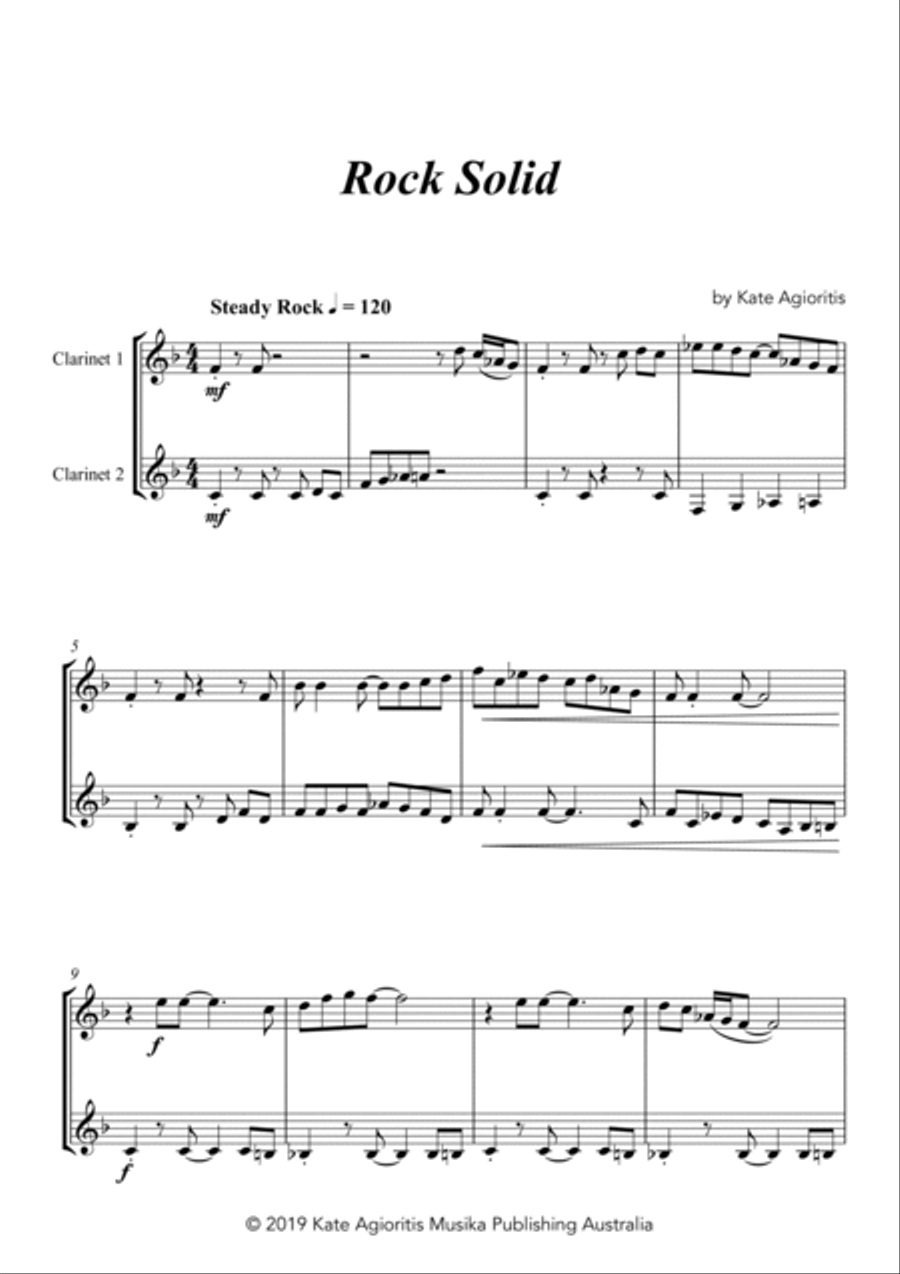 Rock Solid - Clarinet Duet Clarinet Duet scores gallery preview page 5