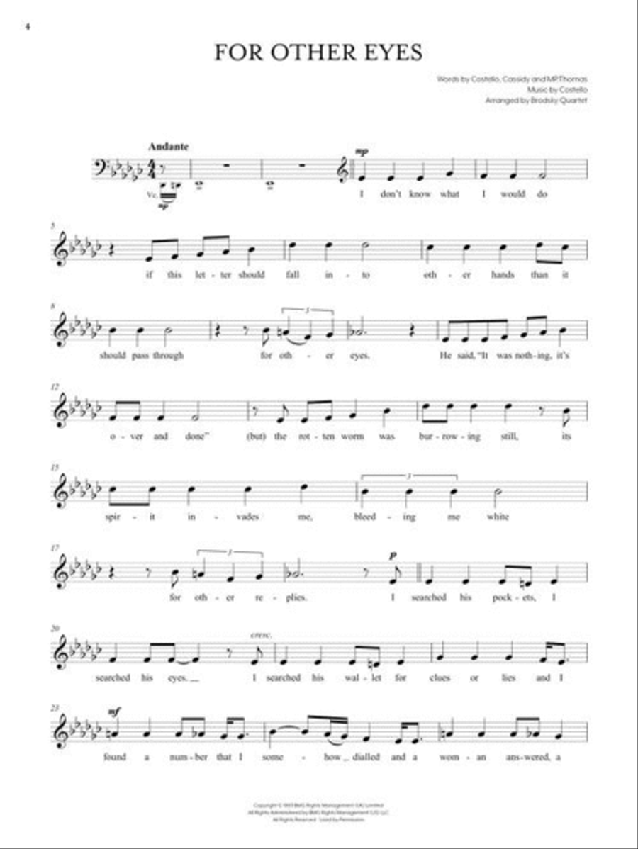 Elvis Costello & the Brodsky Quartet – The Juliet Letters String Quartet scores gallery preview page 3