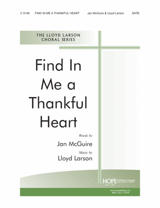 Book cover for Find in Me a Thankful Heart