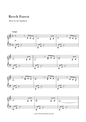 Easy Slow Piano Solo Sheet Music “Beech Forest”