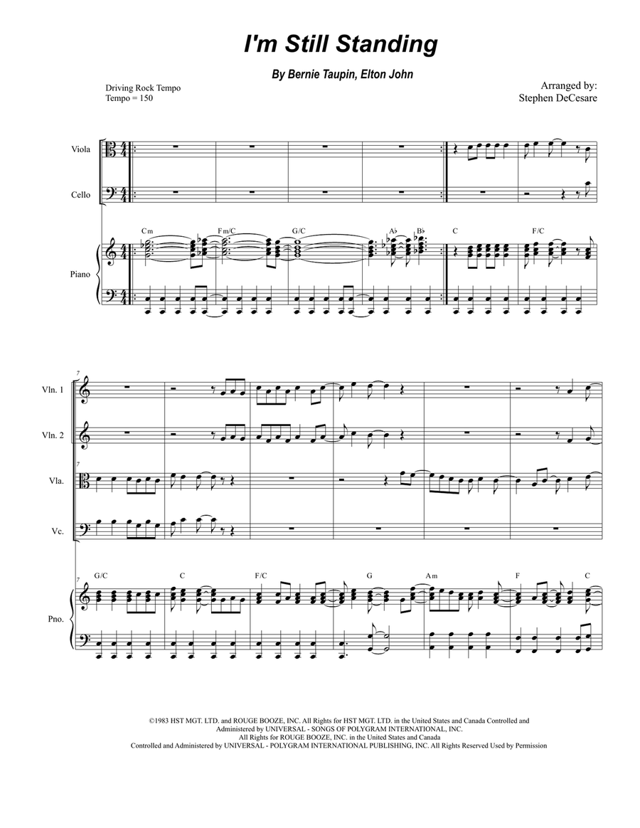 I'm Still Standing I'm Still Standing String Quartet scores gallery preview page 1