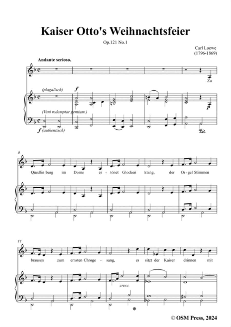 C. Loewe-Kaiser Otto's Weihnachtsfeier,in d minor,Op.121 No.1 Voice scores gallery preview page 3