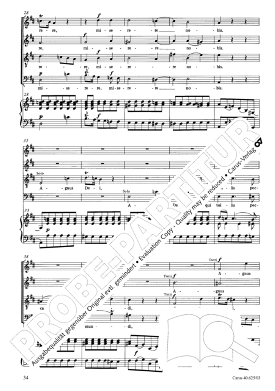 Missa brevis in D Major, K. 194 4-Part scores gallery preview page 35