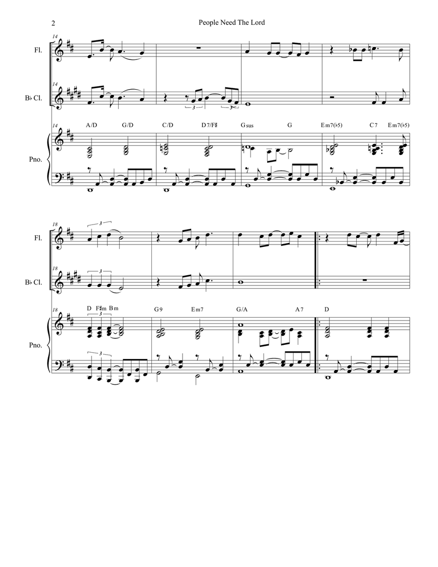 People Need The Lord People Need The Lord Woodwind Duet scores gallery preview page 2