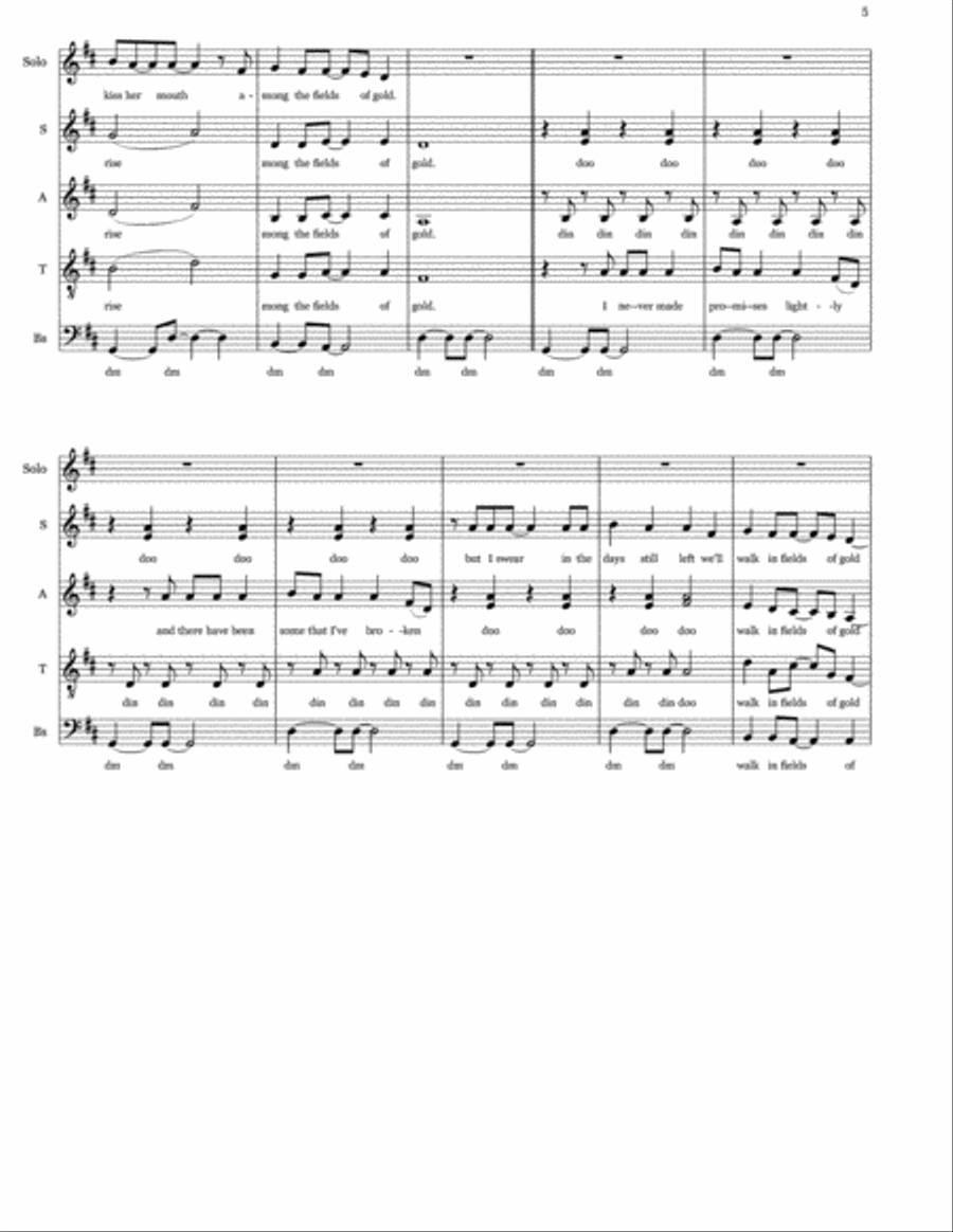 Fields Of Gold Fields Of Gold 4-Part scores gallery preview page 5