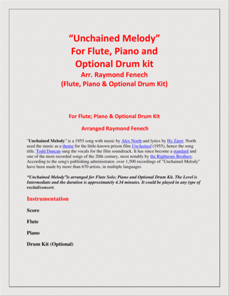 Unchained Melody Small Ensemble scores gallery preview page 2