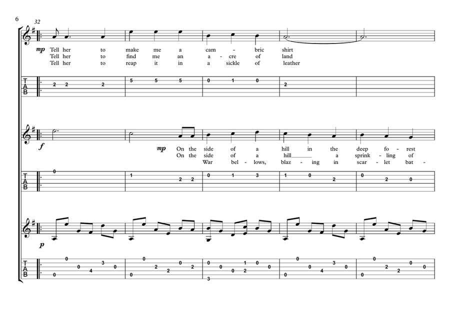 Scarborough Fair Guitar trio image number null