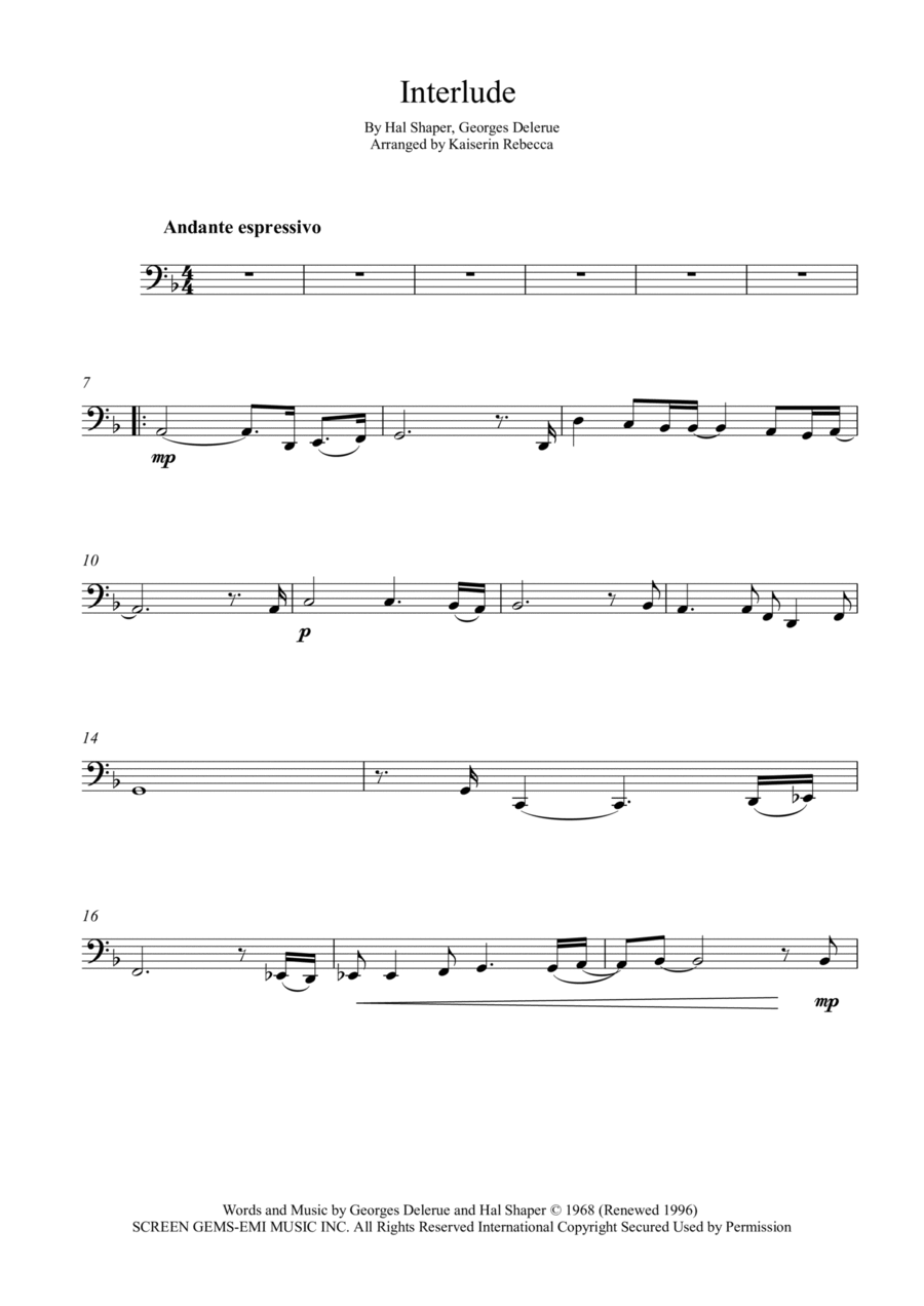 Interlude Cello Solo scores gallery preview page 1