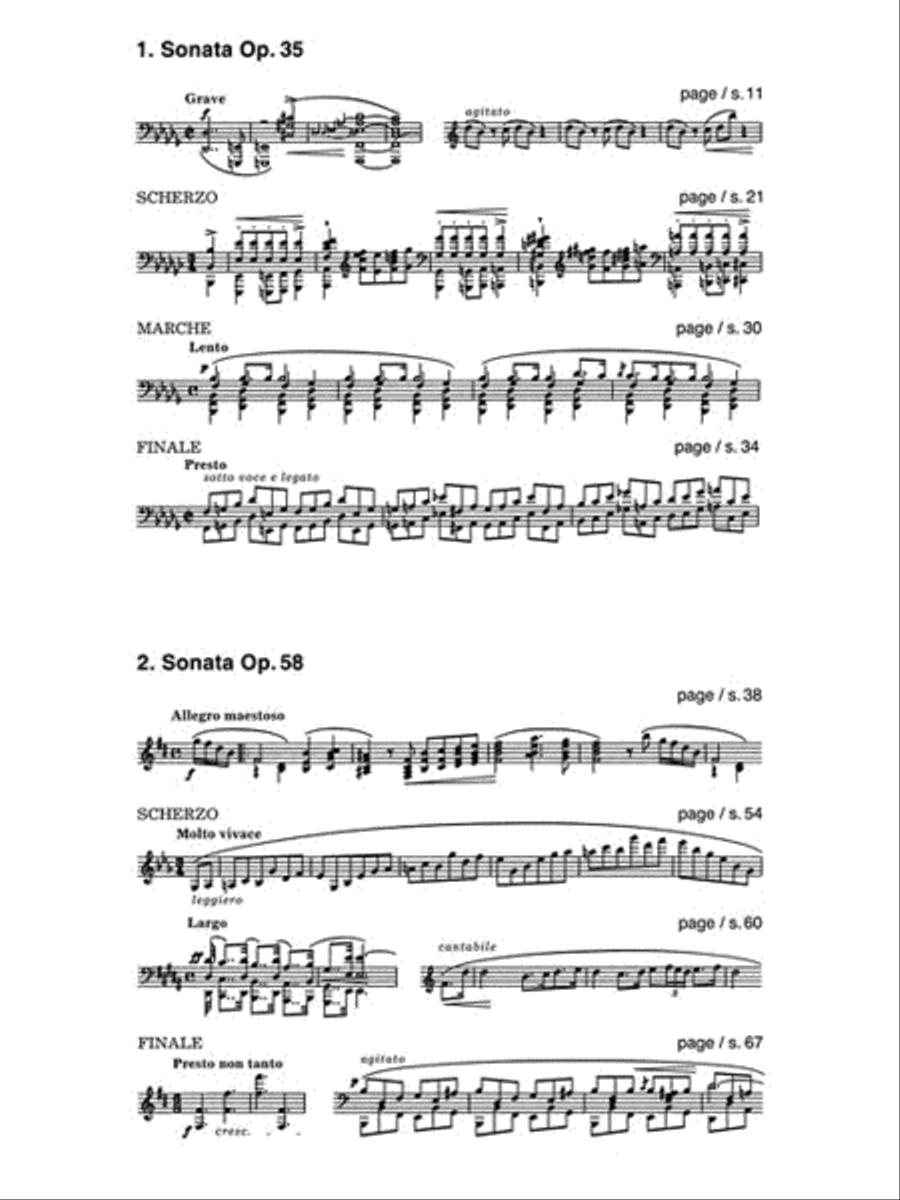 Sonatas, Op. 35 & 58 Piano Solo scores gallery preview page 2