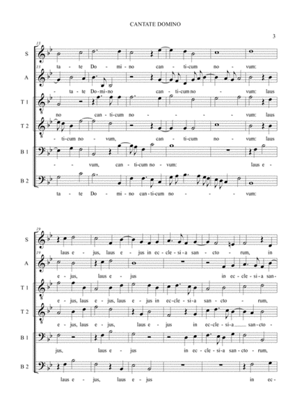 CANTATE DOMINO - W. Byrd - Arr. for SATTBB Choir image number null