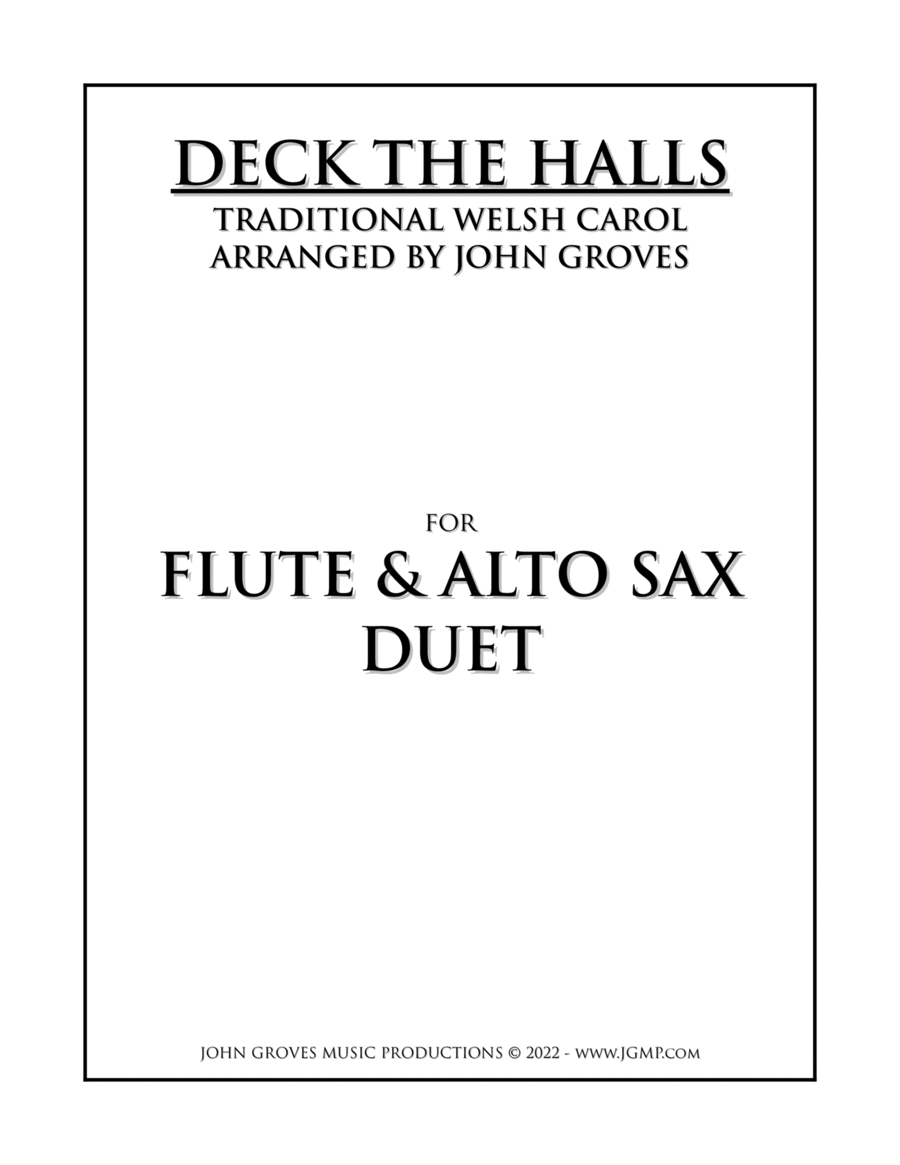 Deck The Halls - Flute & Alto Sax Duet Woodwind Duet scores gallery preview page 1